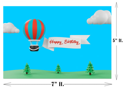 Hot Air Theme Birthday Party Backdrop