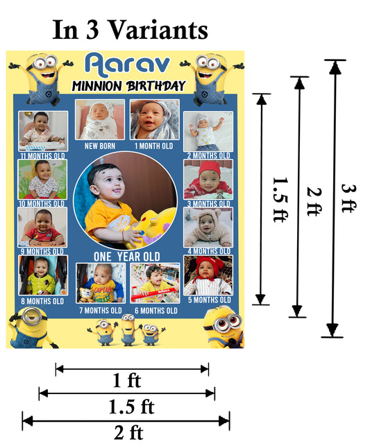 My First Year Customized Milestone Board for Kids Birthday Party(New Born -12 months )