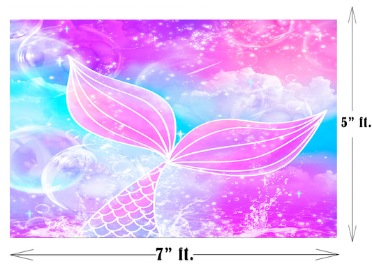 Mermaid Theme Birthday Party Backdrop
