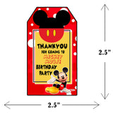 Mickey Mouse Theme Birthday Party Thank You Gift Tags