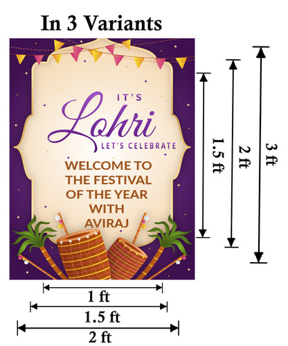 Lohri Party Welcome Board for Kids