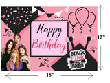 Black Pink Theme Birthday Table Mats for Decoration