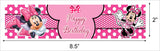 Minnie Theme Water Bottle Labels