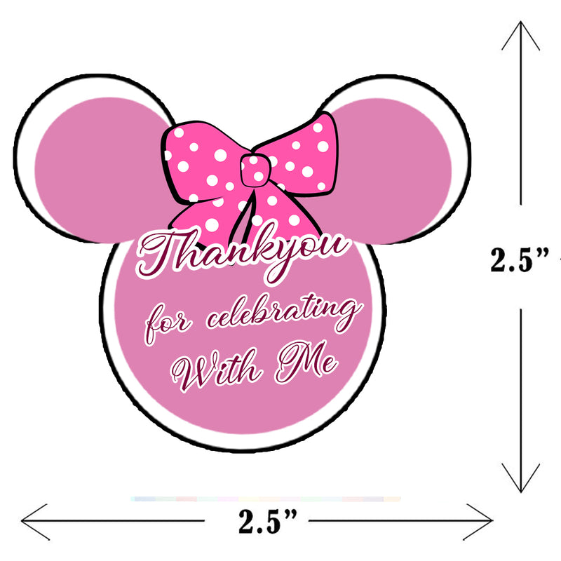 Minnie Theme Birthday Party Thank You Gift Tags