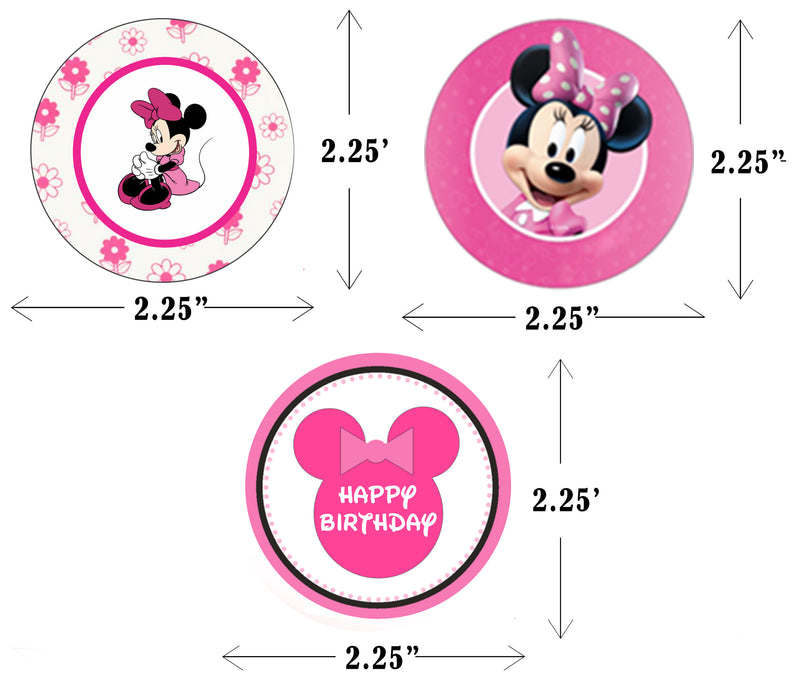 Minnie Theme Birthday Party Cupcake Toppers for Decoration