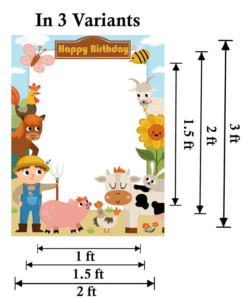 Farm Animal Theme Birthday Party Selfie Photo Booth Frame