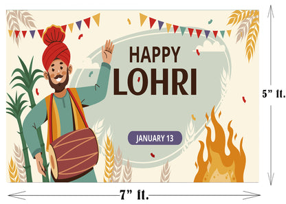Lohri Party Backdrop For Kids