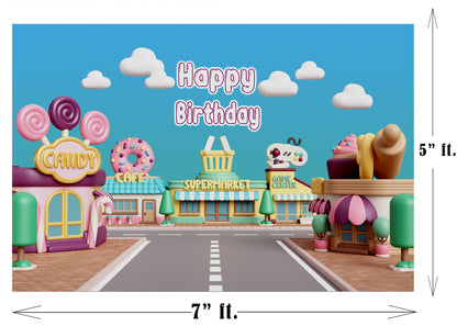 Candy Land Theme Birthday Party Backdrop