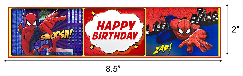 Spiderman Theme Birthday Party Water Bottle Labels