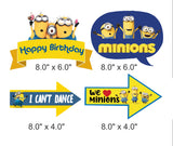 Minnion Theme Birthday Party Photo Booth Props Kit