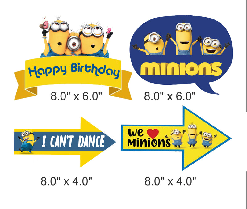 Minnion Theme Birthday Party Photo Booth Props Kit