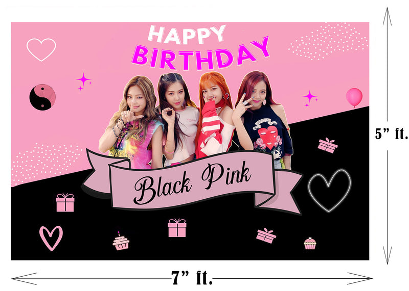 Black Pink Theme Party Backdrop