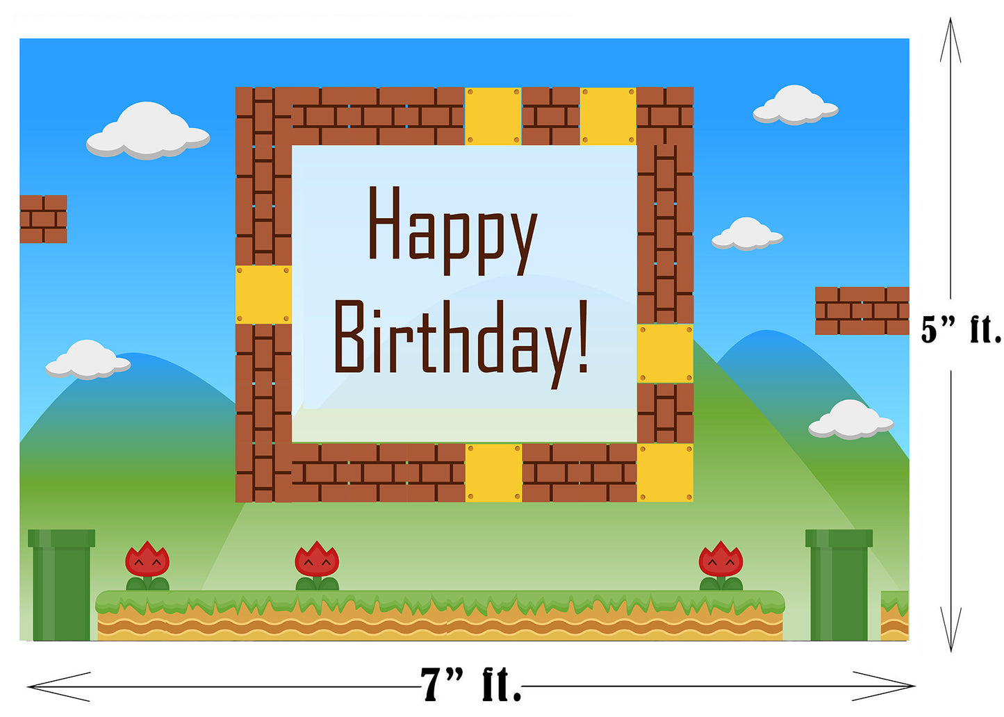 Super Mario Theme Birthday Party Backdrop