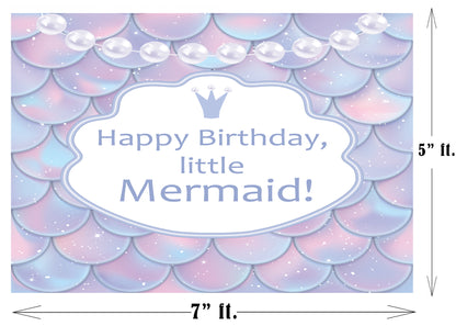 Mermaid Theme Birthday Party Backdrop