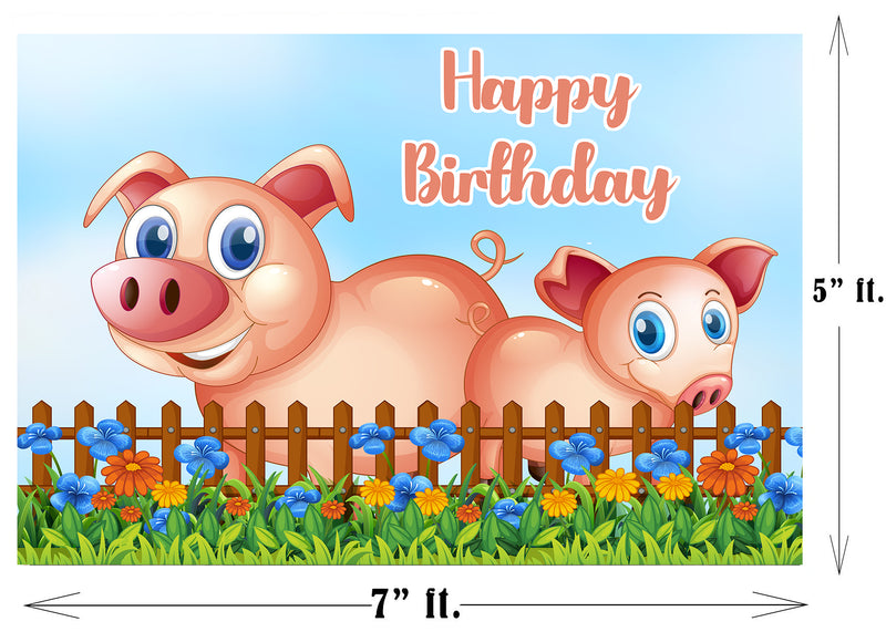 Peppa Pig Theme Birthday Party Backdrop