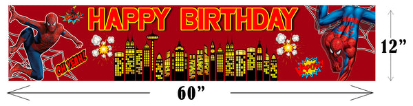 Spiderman Theme Birthday Long Banner for Decoration