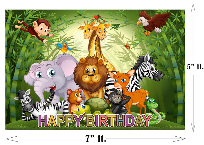 Jungle Theme Birthday Party Backdrop