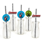 Avenger Theme Birthday Party Paper Decorative Straws