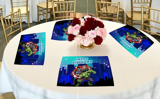 Avenger Birthday Table Mats for Decoration