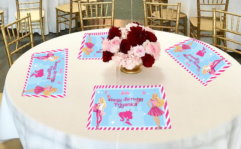 Barbie Birthday Table Mats for Decoration