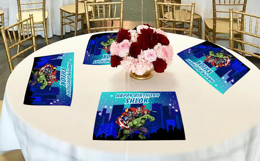 Avenger Birthday Table Mats for Decoration