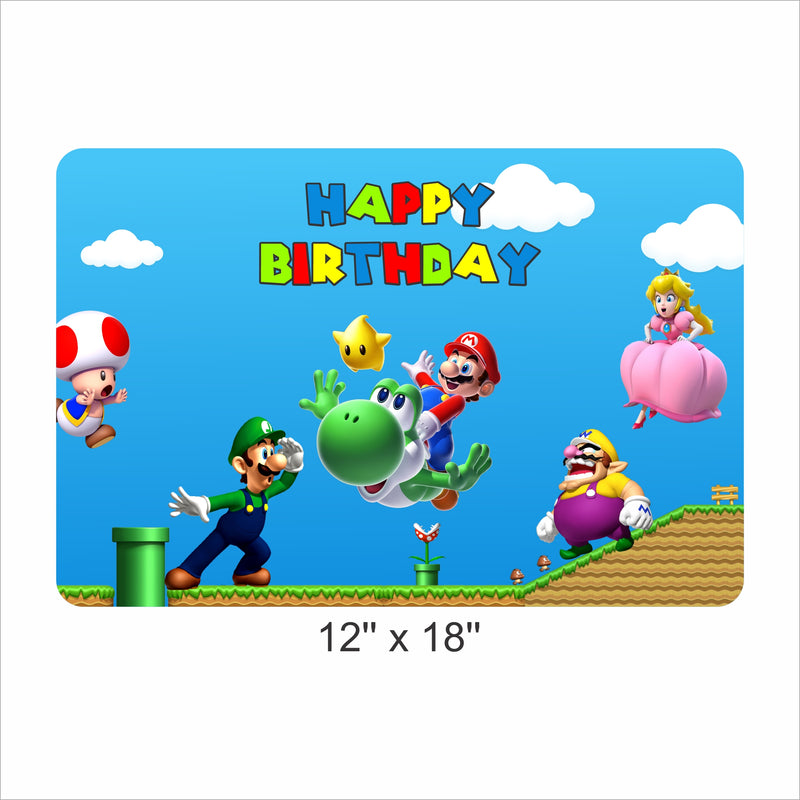 Super Mario Theme Birthday Table Mats for Decoration