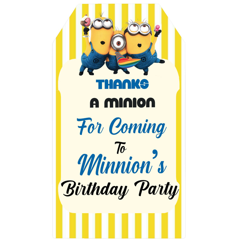 Minnion Theme Birthday Party Thank You Gift Tags