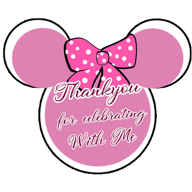 Minnie Theme Birthday Party Thank You Gift Tags