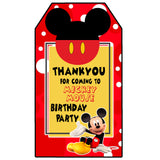 Mickey Mouse Theme Birthday Party Thank You Gift Tags