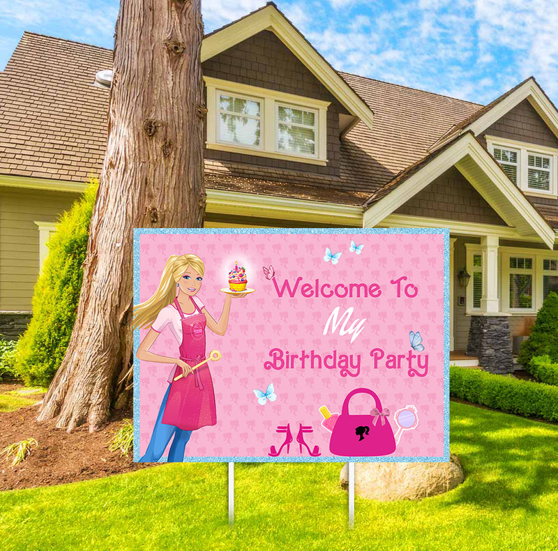 Barbie Birthday Party Welcome Board