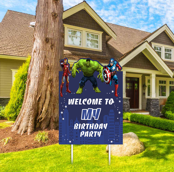 Avenger Theme Birthday Party Welcome Board