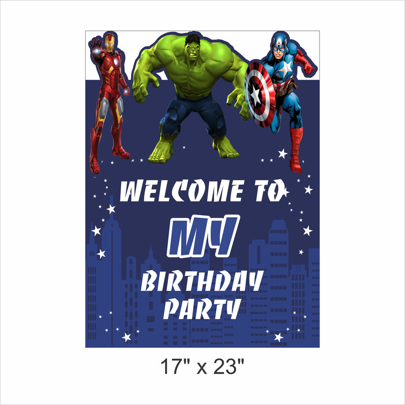 Avenger Theme Birthday Party Welcome Board