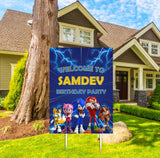 Sonic Theme Birthday Party Welcome Board 