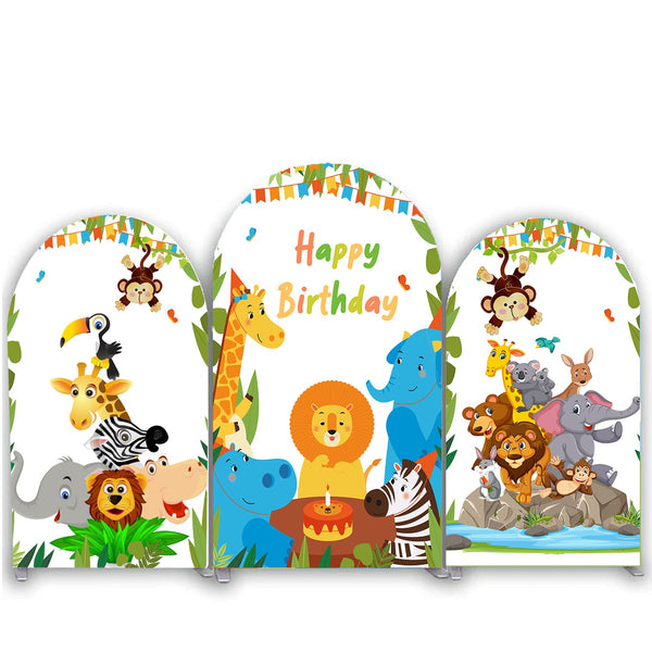 Jungle Theme Birthday Party Arch Backdrop