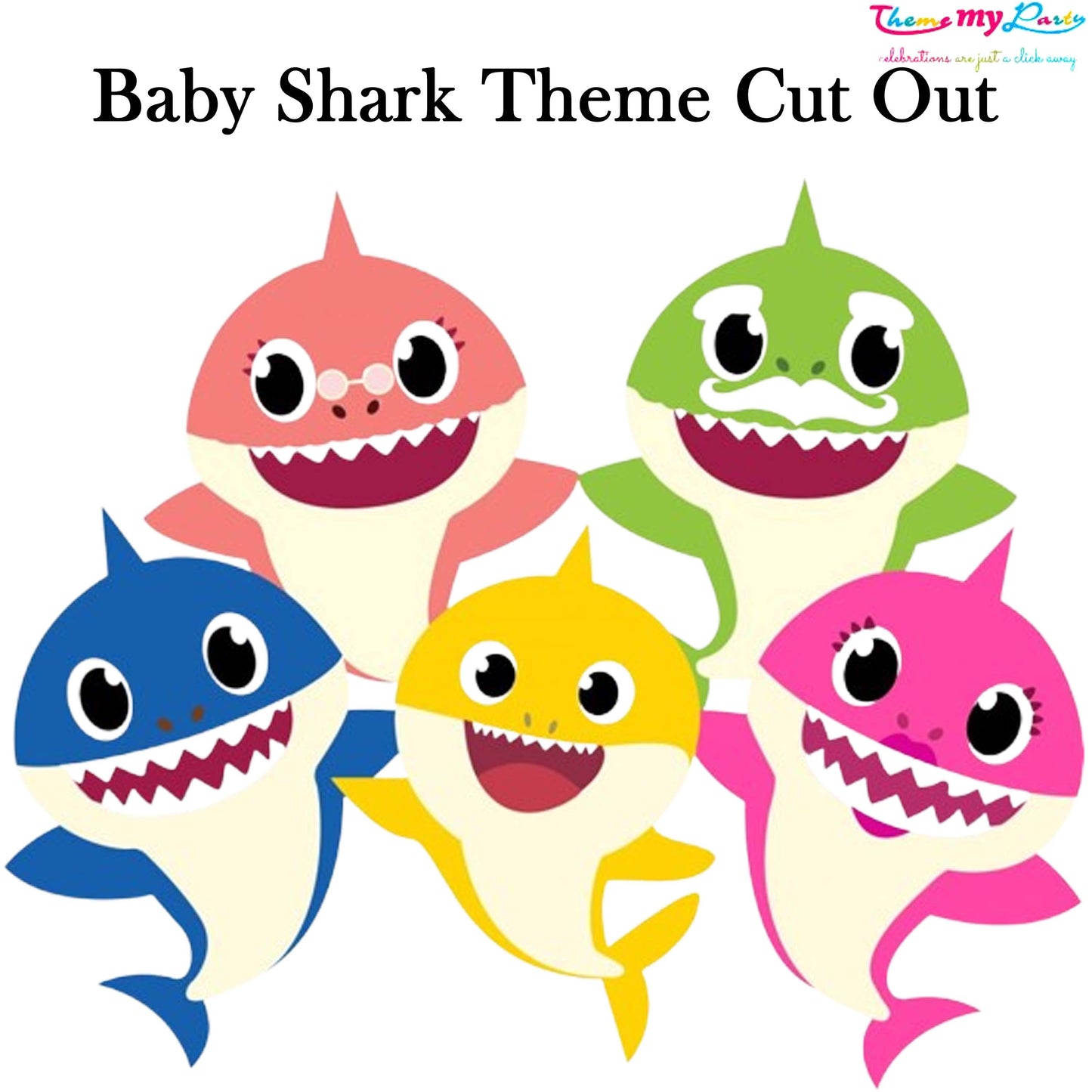 Baby Shark Theme Birthday Party Cutout
