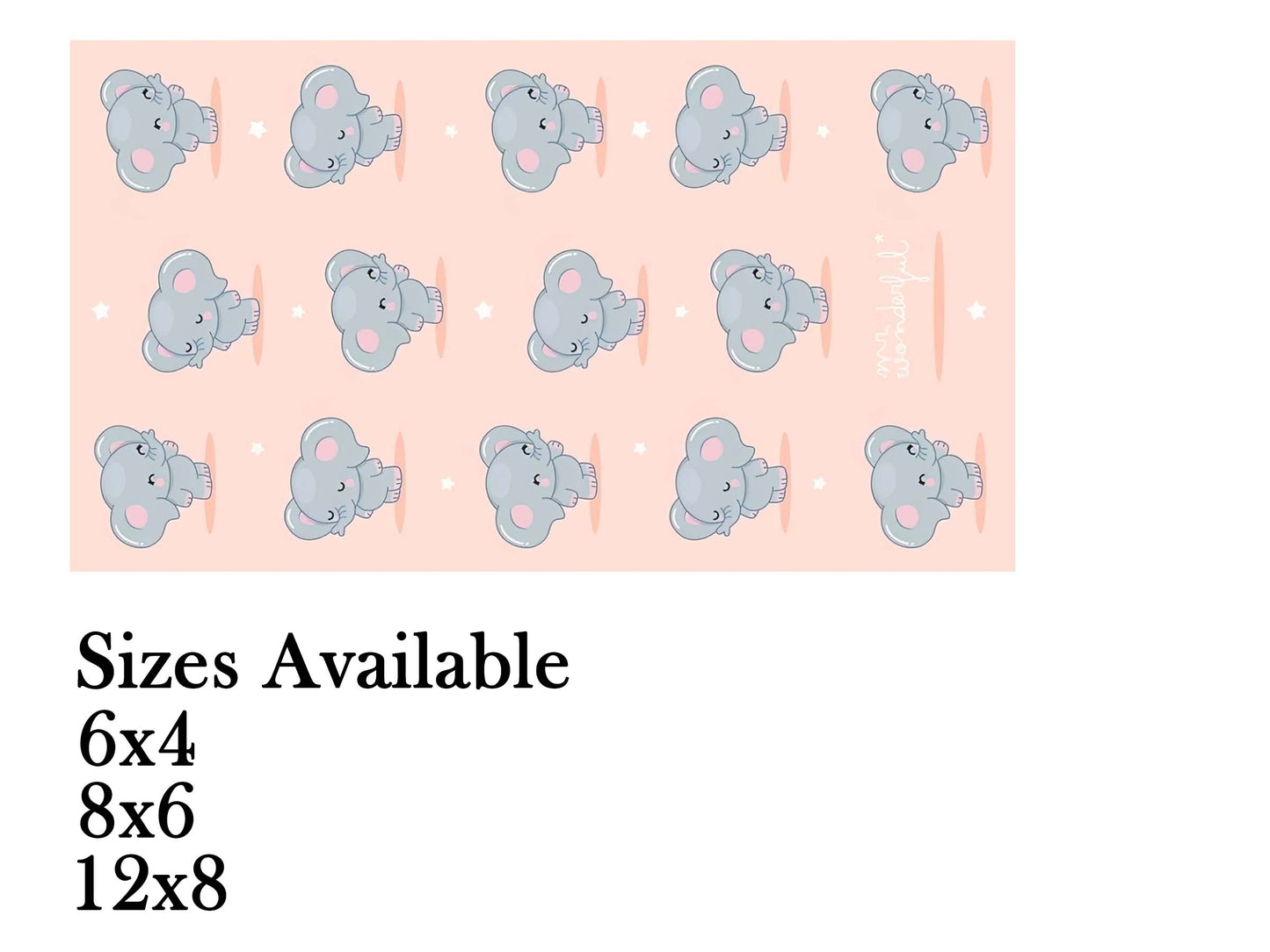 Baby Elephant Theme Birthday Cake Table Cover