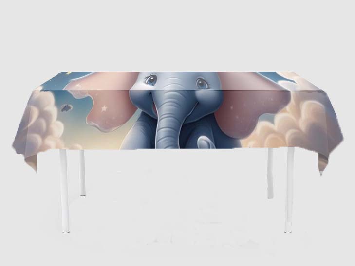 Baby Elephant Theme Birthday Cake Table Cover