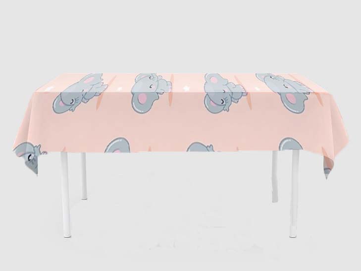 Baby Elephant Theme Birthday Cake Table Cover