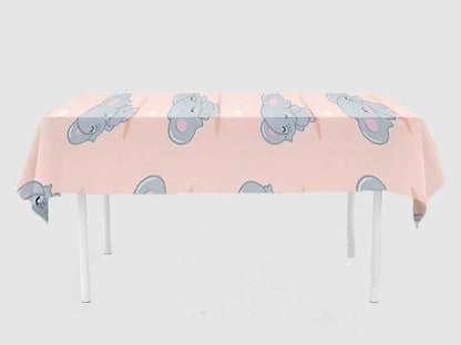 Baby Elephant Theme Birthday Cake Table Cover