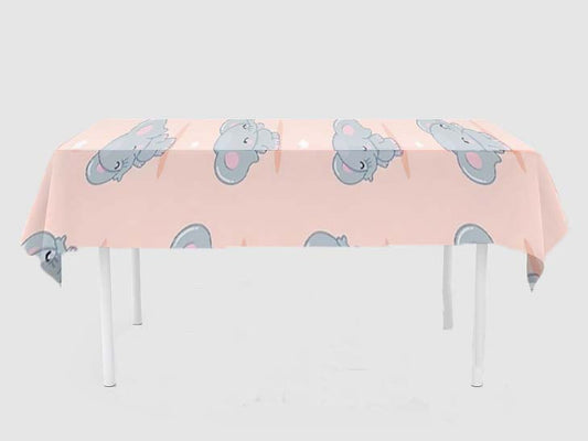 Baby Elephant Theme Birthday Cake Table Cover