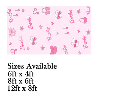 Barbie Theme Birthday Cake Table Cover