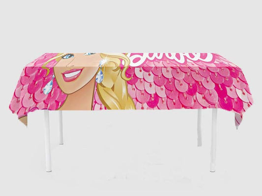 Barbie Theme Birthday Cake Table Cover