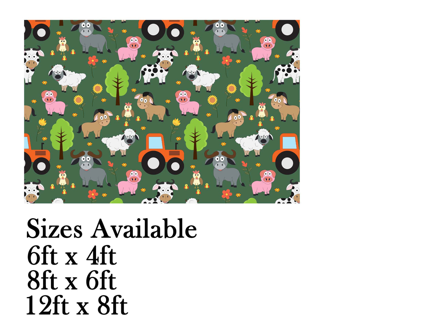 Farm Fresh Theme Birthday Cake Table Cover