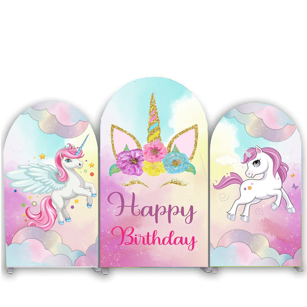 Unicorn Theme Birthday Party Arch Backdrop