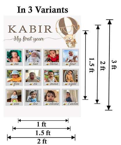 My First Year Customized Milestone Board for Kids Birthday Party(New Born -12 months )