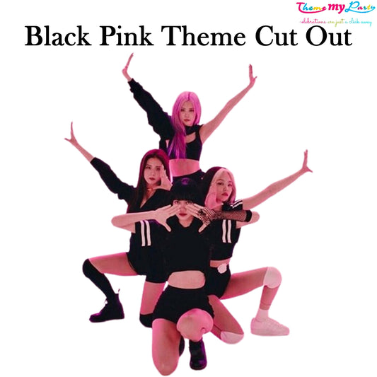 Black Pink Theme Birthday Party Cutout