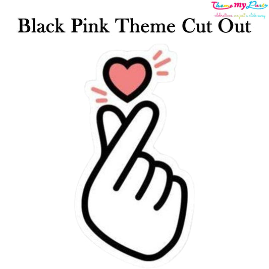 Black Pink Theme Birthday Party Cutout