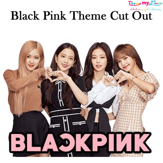 Black Pink Theme Birthday Party Cutout