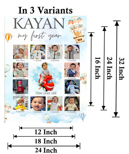 My First Year Customized Milestone Board for Kids Birthday Party(New Born -12 months )