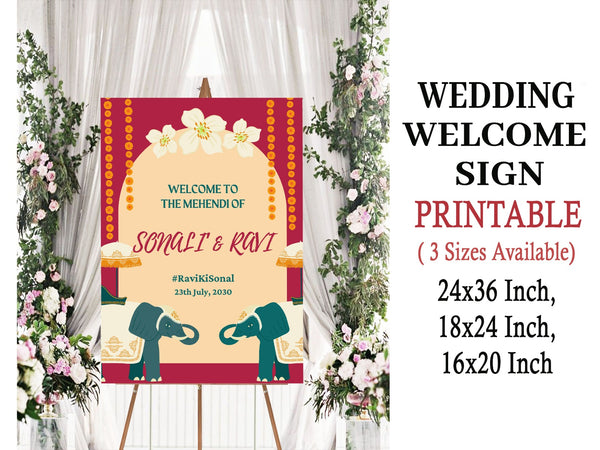 Mehendi Ceremony Theme Party Welcome Board